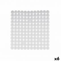 Non-slip Shower Mat Transparent PVC 54 x 54 x 1 cm (6 Units)