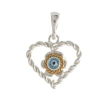 Anhänger 925 Silber Trachtenschmuck Zirkonia hellblau