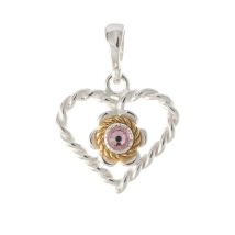 Anhänger 925 Silber Trachtenschmuck Zirkonia rosa