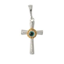 Anhänger 925 Silber Trachtenschmuck Zirkonia dunkelgrün