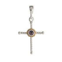 Anhänger 925 Silber Trachtenschmuck Zirkonia lila