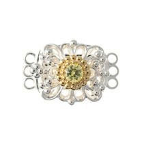 Schließe für Kropfkette 925 Silber Trachtenschmuck hellgrün