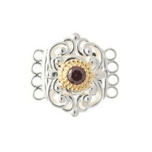 Schließe für Kropfkette 925 Silber Trachtenschmuck rot