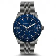 Michael Kors MK7155 Chronograph Cunningham Multifunction Blue Dial Grey Steel Strap Watch For Men