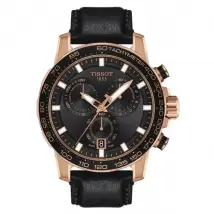 Tissot Supersport Chrono T125.617.36.051.00 Men's Watch – 45.5mm Black Dial Leather Strap
