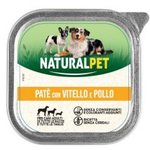 NaturalPet Dog Adult Patè 150 gr Vitello e pollo  - confezione da 6  pezzi - 1° ORDINE? scegli tra BZR5 - BZR20 + 200 pt fedeltà