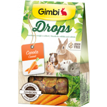 Gimbi Drops Snack per roditori Grain Free 50 gr Carote - Mangime per conigli - 1° ORDINE? scegli tra BZR5 - BZR20 + 200 pt fedeltà