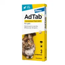 AdTab Elanco Compresse masticabili Antiparassitario orale per gatti 3 compresse peso 2-8 kg - Antiparassitario per gatti - 1° ORDINE? scegli tra BZR5 - BZR20 + 200 pt fedeltà