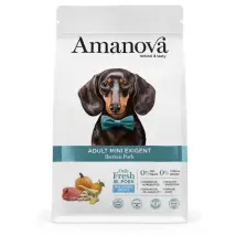 Amanova Adult Mini Exigent Maiale Fresco Grain Free 2 kg - Croccantini per cani - 1° ORDINE? scegli tra BZR5 - BZR20 + 200 pt fedeltà