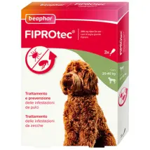 Beaphar Fiprotec Spot On per cani 3 pipette peso 20-40 kg - Antiparassitario per cani - 1° ORDINE? scegli tra BZR5 - BZR20 + 200 pt fedeltà