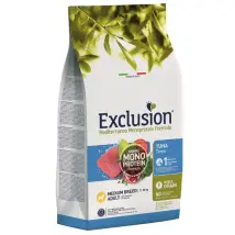 Exclusion Mediterraneo Adult Medium Breed Tonno 12 kg - Crocchette monoproteiche cane - 1° ORDINE? scegli tra BZR5 - BZR20 + 200 pt fedeltà