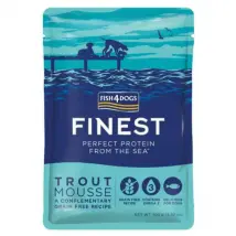 Fish4Dogs Finest Dog Mousse Grain Free 100 gr Trota  - confezione da 12  pezzi - Cibo umido per cani - 1° ORDINE? scegli tra BZR5 - BZR20 + 200 pt fedeltà
