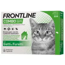 Frontline Combo Spot-On antiparassitario per gatti 3 pipette peso 2-8 kg - Antiparassitario per gatti - 1° ORDINE? scegli tra BZR5 - BZR20 + 200 pt fedeltà