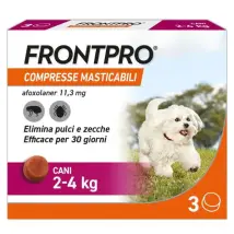 Frontpro Frontline compresse antiparassitarie masticabili per cani 3 compresse peso 2-4 kg - Antiparassitario per cani - 1° ORDINE? scegli tra BZR5 - BZR20 + 200 pt fedeltà