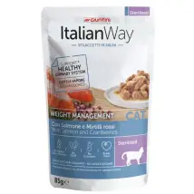 ItalianWay Cat Sfilaccetti in salsa Weight Management Sterilized 85 gr Salmone e mirtilli  - confezione da 28  pezzi - Cibo umido per gatti - 1° ORDINE? scegli tra BZR5 - BZR20 + 200 pt fedeltà