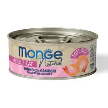 Monge Natural Adult cottura al vapore in Jelly 80 gr Tonno con gamberi  - confezione da 24  pezzi - Cibo umido per gatti - 1° ORDINE? scegli tra BZR5 - BZR20 + 200 pt fedeltà
