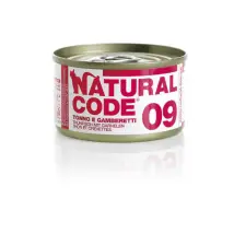 Natural Code acqua di cottura 85 gr 09 - Tonno e Gamberetti  - confezione da 24  pezzi - Cibo umido per gatti - 1° ORDINE? scegli tra BZR5 - BZR20 + 200 pt fedeltà