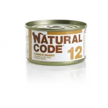 Natural Code acqua di cottura 85 gr 12 - Tonno e Manzo  - confezione da 24  pezzi - Cibo umido per gatti - 1° ORDINE? scegli tra BZR5 - BZR20 + 200 pt fedeltà