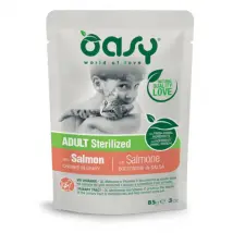 Oasy Cat Adult Sterilized Bocconcini in salsa 85 gr Salmone  - confezione da 12  pezzi - Cibo umido per gatti - 1° ORDINE? scegli tra BZR5 - BZR20 + 200 pt fedeltà