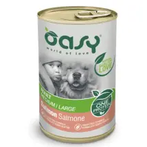 Oasy One Protein Adult Medium/Large 400 gr Salmone  - confezione da 12  pezzi - Umido monoproteico cane - 1° ORDINE? scegli tra BZR5 - BZR20 + 200 pt fedeltà