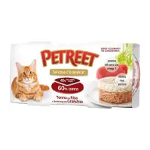 Petreet Adult Cat Tortino multipack 2x170 gr Tonno con Riso e Surimi - 1° ORDINE? scegli tra BZR5 - BZR20 + 200 pt fedeltà