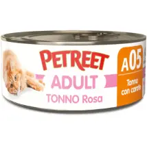Petreet Natura Tonno Rosa Cat 140 gr Tonno con carote  - confezione da 12  pezzi - Cibo umido per gatti - 1° ORDINE? scegli tra BZR5 - BZR20 + 200 pt fedeltà