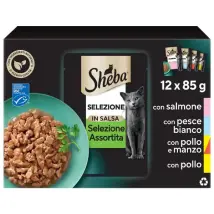 Sheba Selezione in salsa Multipack 12x85 gr Selezione Assortita - 1° ORDINE? scegli tra BZR5 - BZR20 + 200 pt fedeltà