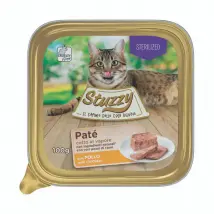 Stuzzy Cat Patè cotto al vapore per Gatti 100 gr Pollo (Sterilised&Adult)  - confezione da 32  pezzi - Cibo umido per gatti - 1° ORDINE? scegli tra BZR5 - BZR20 + 200 pt fedeltà