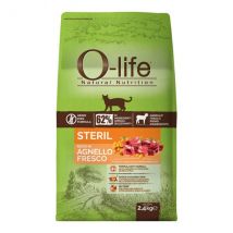 O-life Cat Sterilised Grain Free Agnello fresco 2,4 kg - Croccantini per gatti - 1° ORDINE? scegli tra BZR5 - BZR20 + 200 pt fedeltà