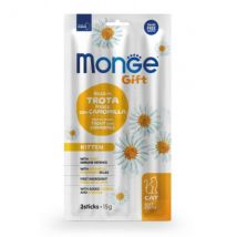 Monge Gift snack grain free per gattini Trota con camomilla - stick da 15 gr - 1° ORDINE? scegli tra BZR5 - BZR20 + 200 pt fedeltà