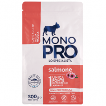 Monopro lo specialista Adult Mini Grain Free Salmone 800 gr - Crocchette monoproteiche cane - 1° ORDINE? scegli tra BZR5 - BZR20 + 200 pt fedeltà