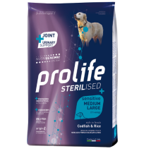 Prolife Sterilised Sensitive Medium/Large Adult Merluzzo e Riso 2,5 kg - Croccantini per cani - 1° ORDINE? scegli tra BZR5 - BZR20 + 200 pt fedeltà