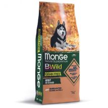 Monge Bwild Dog Adult Grain Free Salmone 12 kg - Croccantini per cani - 1° ORDINE? scegli tra BZR5 - BZR20 + 200 pt fedeltà