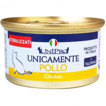 Unipro Unicamente Cat Adult Sterilised 85 gr Pollo  - confezione da 24  pezzi - 1° ORDINE? scegli tra BZR5 - BZR20 + 200 pt fedeltà