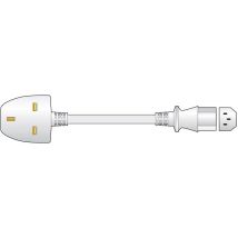 Mercury Power Cable | UK Male | IEC-320-C13| Straight | Nickel Plated | 5.00 m | Round | PVC | White