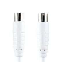 Bandridge 2m Digital TV Ariel Cable Lead Connector Male to Female - White