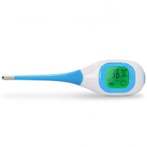 Fysic Digital Colour LCD Thermometer, Medical Oral, Under Arm, Baby & Adult Thermometer, Fast & Accurate Reading, Visual Warnings with Case - Blue