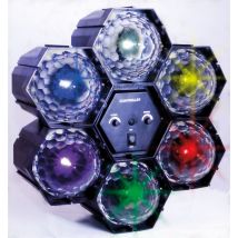 6 Way Multi-Coloured LED Crystal Effect Disco/Party Pod Light With Built-in Sound to Light Controller