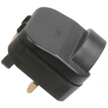 Euro Schuko Plug Converter 2 Pin Schuko SCP Plug to Fused 3 Pin UK Mains 5A - Black