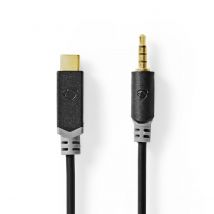 Nedis USB-C™ Adapter | USB 2.0 | USB-C™ Male | 3.5 mm Male | 1.00 m | Round | Gold Plated | PVC | Black | Box