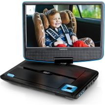 Lenco DVP-910BU Portable DVD Player with 9" Swivel Screen & Mounting Headrest Brackets Earphone/SD Card/USB/AV-in/AV-out, Direct Play in Formats AVI/RM