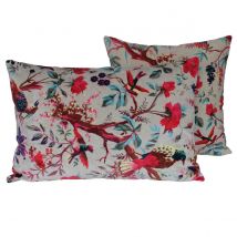 Housse de coussin en velours Birdy - 2 couleurs - Haomy, 45x45 cm / Craie