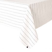 Nappe en lin lavé et coton Calvi II - 2 couleurs - Haomy - Harmony Textile, 160*160 cm / Blanc