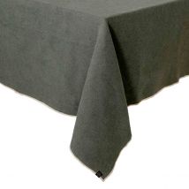 Nappe en lin lavé et coton Corte - 7 couleurs - Haomy - Harmony Textile, 160*300 cm / Kaki