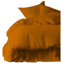 Housse couette en gaze de coton Dili 240x260 cm - 2 couleurs - Haomy - Harmony Textile, 260*240 cm / Daim