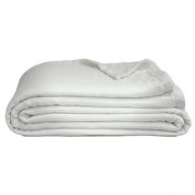 Couvre-lit lin lavé et coton Lineo 260x240 cm - 2 couleurs - Haomy - Harmony Textile, Blanc
