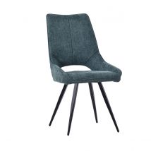 Chaise de salle à manger tissu matelassé Swede - 6 couleurs - Home Beddings & Curtains, Bleu pétrole