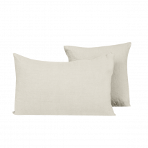 Housse de coussin en lin lavé Porticcio - 13 couleurs - Haomy - Harmony Textile, 45*45 cm / Ivoire