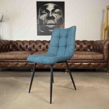 Chaise de salle à manger tissu matelassé Harvey - 10 couleurs - Home Beddings & Curtains, Petrole