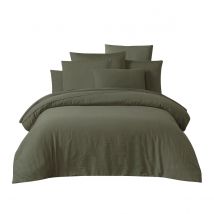 Taie oreiller en satin de coton Taloa - 7 couleurs - Haomy, Kaki / 65*65 cm